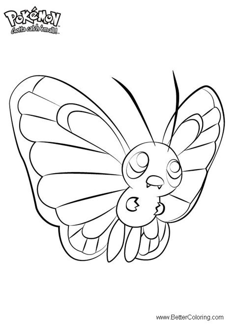 Pokemon Coloring Pages Butterfree Free Printable Coloring Pages