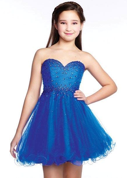 Lexie By Mon Cheri Tw21531 Strapless Blue Girls Short Dress Bat