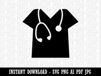 Medical Scrubs And Stethoscope Hospital Doctor Nurse Clipart By Sniggle Sloth