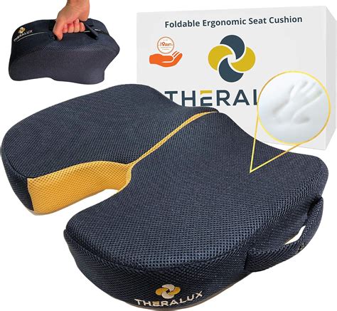 Theralux Sciatica Pillow For Sitting Pain Relief Memory Foam Car Seat