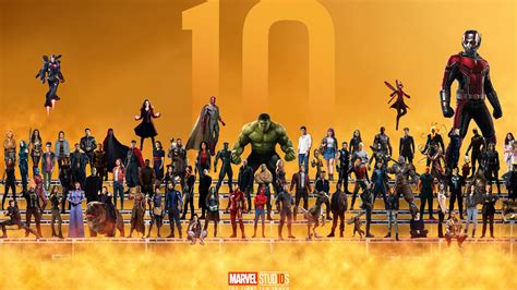 Marvel 10 Year Anniversary Superheroes 4k 8k Wallpapers Hd Wallpapers