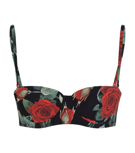 Dolce Gabbana Multi Rose Print Balconette Bikini Top Harrods Uk