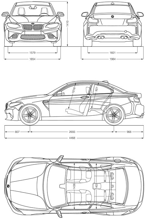 Bmw M2 Coupe 2016 Blueprint Download Free Blueprint For 3d Modeling