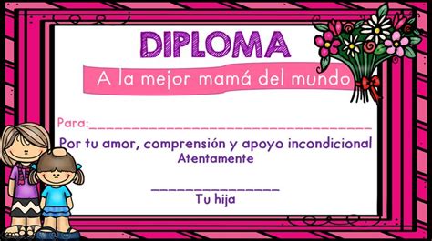 Diploma Para El Día De La Madre Diplomas Para Mamá Dia De Las Madres