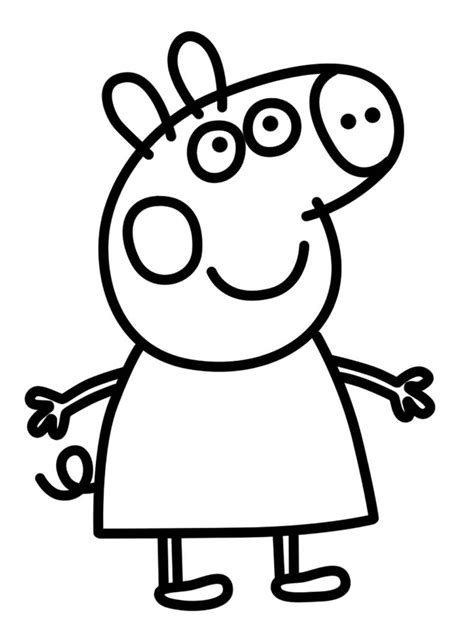 Peppa Pig Con Vestido Plantilla Para Pintar Y Dibujar Dibujos De