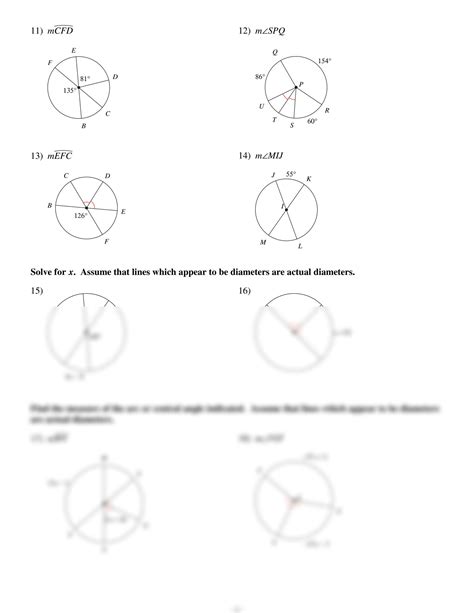 Solution Arcs And Central Angles Worksheet Studypool