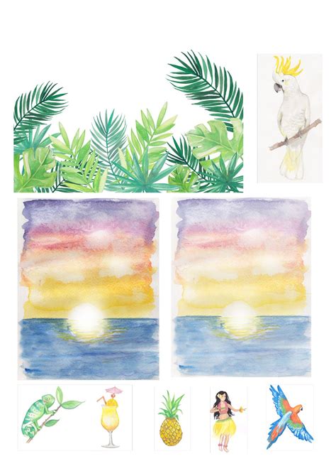 Free Hawaiian holiday cardmaking printables | Tropical printables, Cardmaking printables, Cardmaking