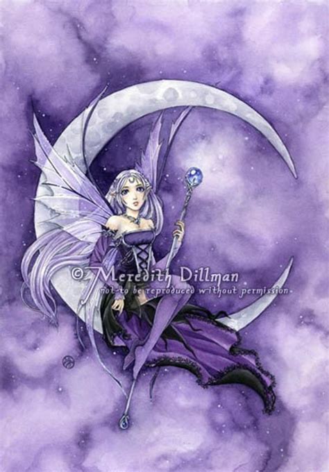 Items Similar To Gothic Fairy Art Crescent Moon Fantasy