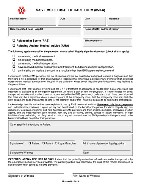 S Sv Ems Agency Form 850 A 2014 Fill And Sign Printable Template