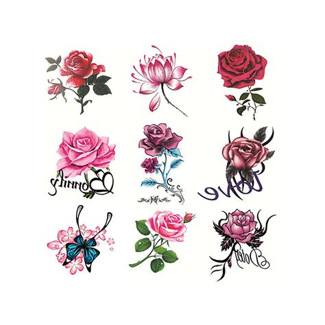 50 pcs floral tattoo stickers waterproof and durable girl etsy