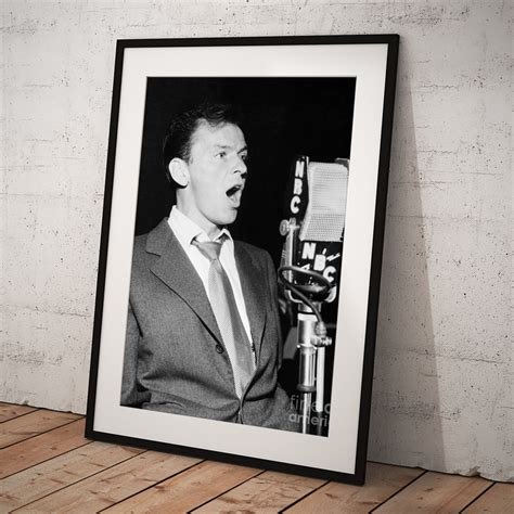 Frank Sinatra Singing Into Microphone Art Print By Bettmann
