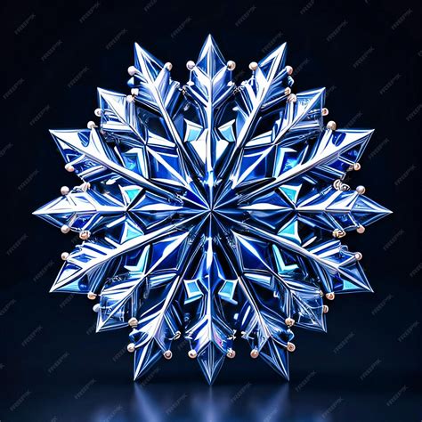 Premium Ai Image Crystal Snowflake And Snow Background