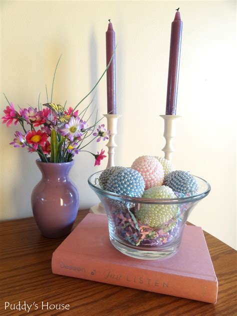 Use easter eggs to decorate the inside of your home. Thrifty Easter Decorating - Puddy's House