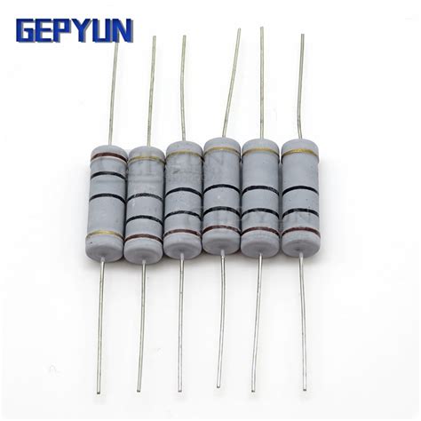 10pcs 5w Carbon Film Resistor 5 1r ~ 1m 22r 10r 22r 47r 51r 100r 150r