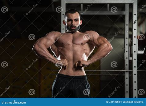 Bodybuilder Performing Front Lat Spread Pose Stock Photo Image Of