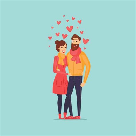 Boyfriend Girlfriend Kissing Cartoon Illustrations Royalty Free Vector