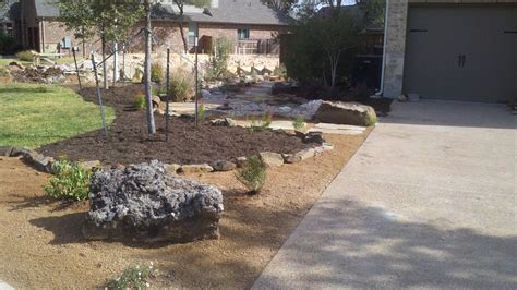 Texas Native Landscaping With Limestone Boulders Decomposed Granite