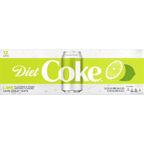 Diet Coke With Lime Soft Drink 12 Fl Oz 12 Pack Lemon Lime And Citrus