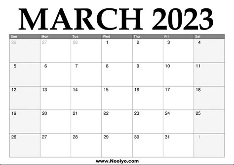 2023 March Calendar Printable Calendars Printable
