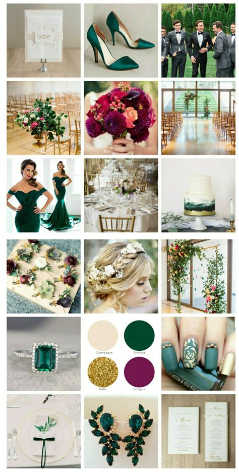 Sangria Wedding Colors Champagne Wedding Colors Scheme Emerald