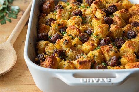 Spicy Jalapeno And Cheddar Cornbread Stuffing With Sausage Real Food