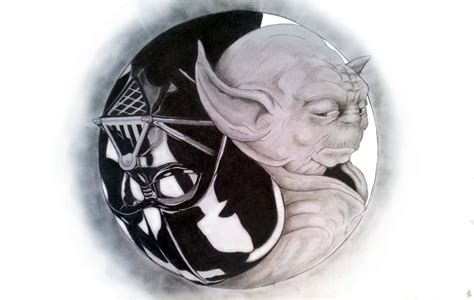 Star Wars Yin Yang Pencil Drawing