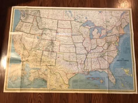 Vintage Large 1978 National Geographic 2 Sided Map And Photo Of The