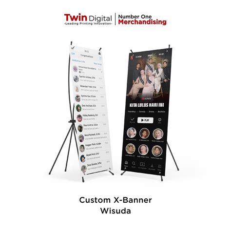 Jual Twindigital Custom Desain X Banner Wisuda Graduation Sidang Standing Spanduk Kelulusan