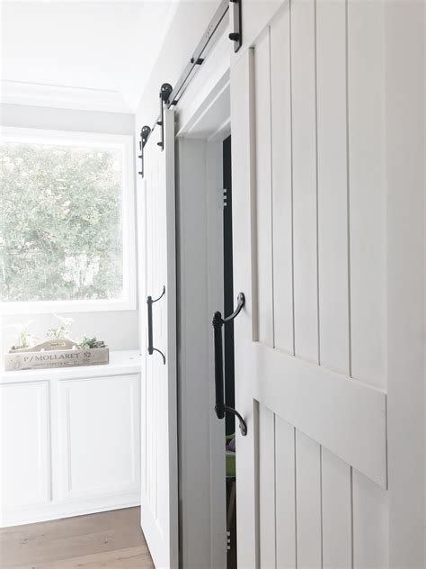 This popularity in architectural designs is mainly due to the rustic spark that these double sliding doors offer. Double Barn Door in White | Double barn doors, Barn door ...