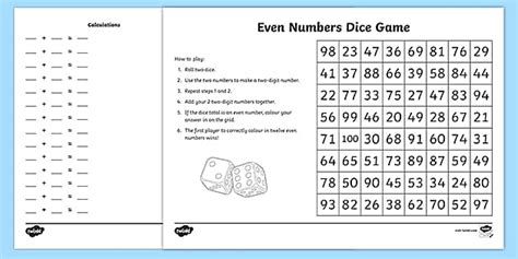 Odd And Even Numbers Dice Game Teacher Made Twinkl