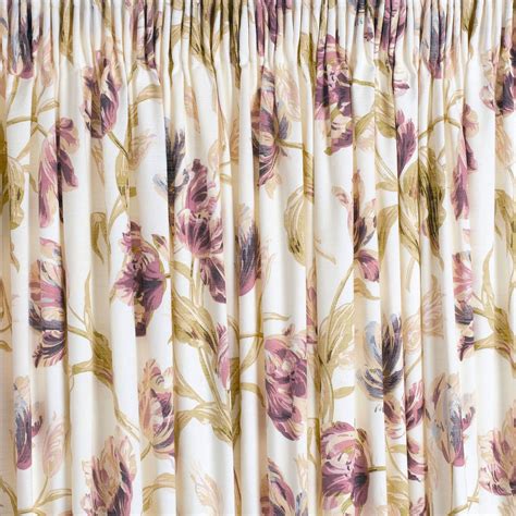 Gosford Plum Floral Pencil Pleat Ready Made Curtains At Laura Ashley