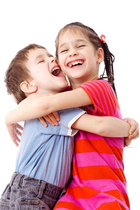 Two Funny Kids Standing Together Stock Image Image Of Friends Funny