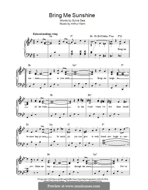 Shower me with good times. Bring Me Sunshine von A. Kent - Noten auf MusicaNeo