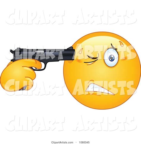 Suicidal Emoticon Holding A Gun To His Head Clipart By Yayayoyo