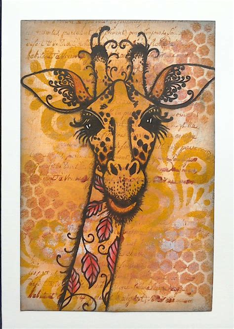 Pink Ink Designs Giraffe Stamp On Handmade Background By Lynne Lee
