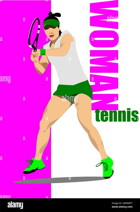 Tennis Player Poster Vector Illustration Stock Vector Image Art Alamy