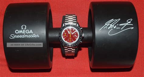 Omega Speedmaster Chronograph Michael Schumacher In Rot Mit Etui Edelstahl