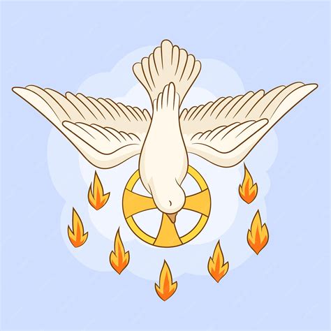Espíritu Santo Con Llamas De Fuego Representando Los Siete Dones