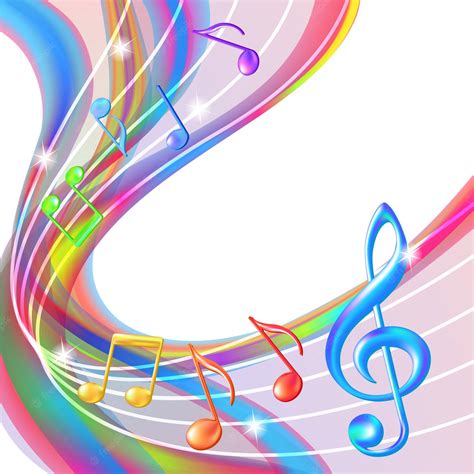Premium Vector Colorful Abstract Notes Music Background
