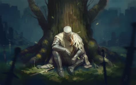 Wallpaper Dark Souls Video Games Sword Trees Wounds Knight