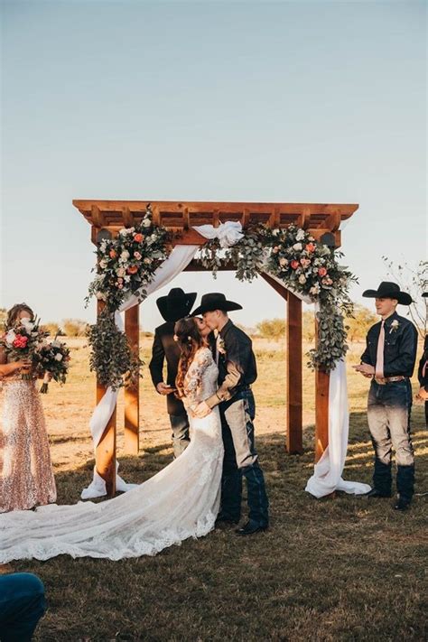 Western Floral Wedding Ceremony Arch Backdrop Country Wedding Photos Country Wedding Pictures
