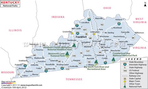 Kentucky National Parks Map