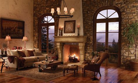 Palacio Fireplace Surround Rustic Living Room