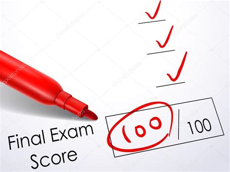 Close Up Look At Score On Final Exam Paper — Stock Vector © Kchungtw