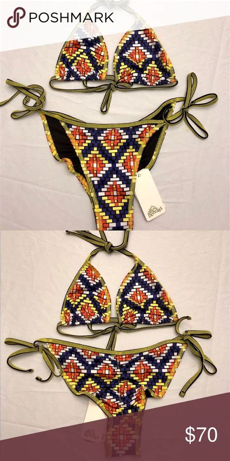 agua bendita bathing suit nwt bikini top ties and neck and back bikini bottom ties on the sides