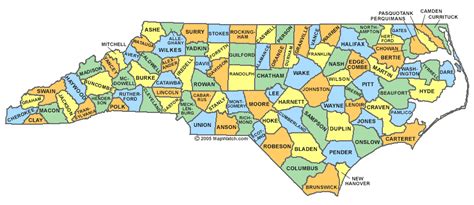 North Carolina County Map Region | County Map Regional City