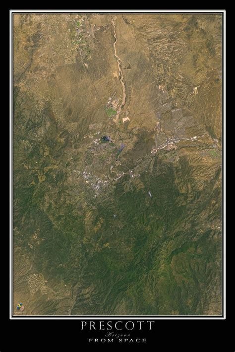 The Prescott Arizona Satellite Poster Map Prescott Arizona Map