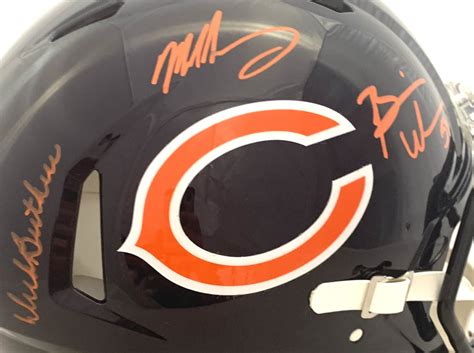 Dick Butkus Mike Singletary And Brian Urlacher Signed Bears Full Size Authentic On Field Speed