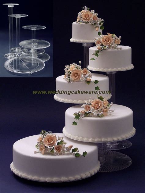 5 Tier Cascading Wedding Cake Stand Stands Set Wedding Cake Base