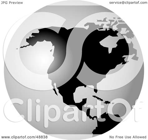 Royalty Free Rf Clipart Illustration Of A Black And White Globe
